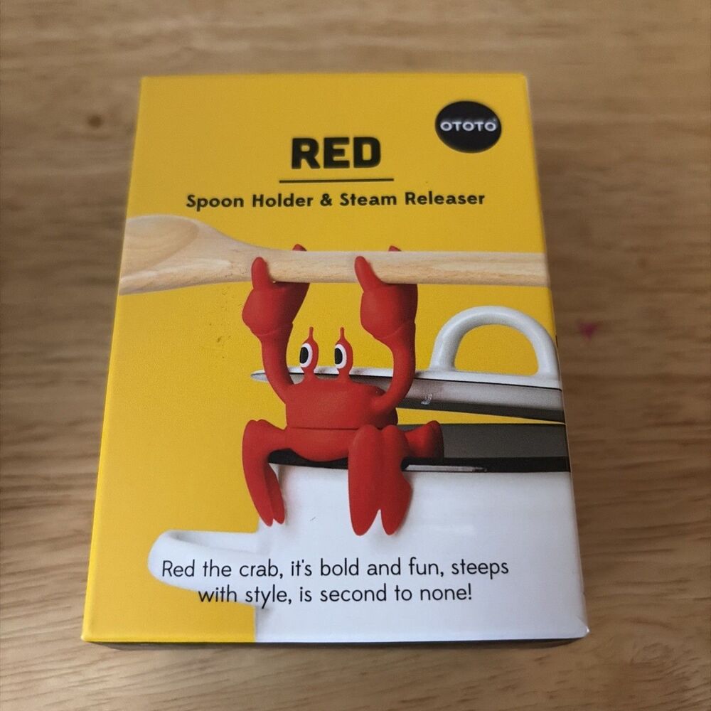 OTOTO RED The Crab Silicone Spoon Utensil Holder & Steam Releaser